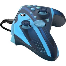 PDP REMATCH GLOW Mando Alámbrico para Xbox Series X|S, Xbox One y PC - Blue Tide Glow