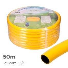 Edm Manguera agrícola PVC 50 m 5/8" 15 mm, anti-torsión, 3 capas, UV y anti-algas, 25 bar