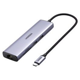 UGREEN UG60515 Base para Portátil y Replicador de Puertos USB-C, HDMI 4K 60Hz, USB 3.0, Ethernet Gigabit, Power Delivery 100W Gris Precio: 40.68999979. SKU: B1ET6V9VF7