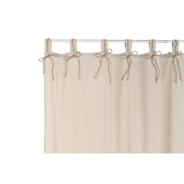 DKD Home Decor Cortina Cottage Natural de Poliéster con Trabillas y Lazos 260 cm Largo x 140 cm Ancho