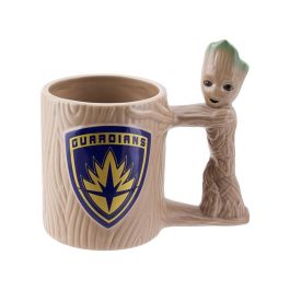 PALADONE Taza 3D Groot Guardianes de la Galaxia Marvel de Cerámica 300ml, Apta para Microondas