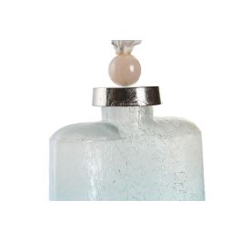 DKD Home Decor Jarrón Mediterráneo Azul Cristal y Aluminio 17 x 43 x 9 cm