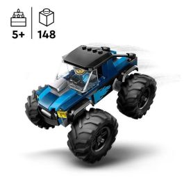 LEGO 60402 City Monster Truck Azul, Camión Todoterreno de Juguete con Minifigura de Conductor, Regalo para Niños