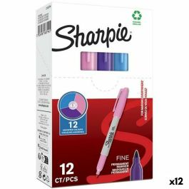 Rotulador permanente Sharpie Morado Rosa Turquesa (12 Unidades) Precio: 14.88999985. SKU: S8422780