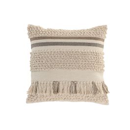 DKD Home Decor Cushions abril 25 natur a Cojín Boho Crudo de Algodón 45x45 cm hecho a mano con cremallera - Pack 2 Unidades Precio: 27.89000027. SKU: B1ETXRNN9K
