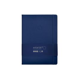 Cuaderno Con Gomilla Antartik Notes Tapa Dura A4 Hojas Lisas Azul Marino 100 Hojas 80 gr Fsc