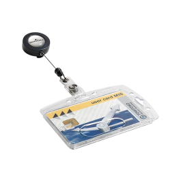 Durable Identificador con Cordón Extensible para Uso Vertical/Horizontal, 54x85 mm