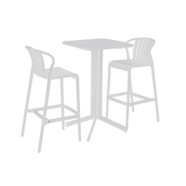 Mesa Bar Terraza Y Jardin DKD Home Decor Blanco 60 x 102 x 60 cm Set de 3 Mesa Bar Terraza Y Jardin DKD Home Decor Blanco 60 x 102 x 60 cm Set de 3
