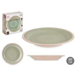 Vessia Plato Postre Gres Verde Borde 19 cm Cerámica (36 Unidades)