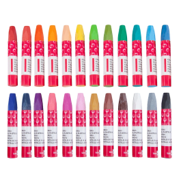 Liderpapel Lápices de Cera Semi Blandos Caja 24 Unidades Colores Surtidos Forma Hexagonal Papel Antimanchas Uso Escolar