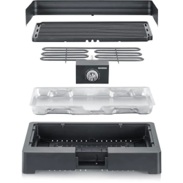 Severin PG8567 Barbacoa de Mesa Eléctrica 2,200 W con Tanque de Agua para Humo y Olor