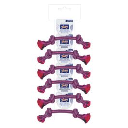 Nayeco Ristra Cuerda Dental para Perros Bicolor Rosa 15 cm - Pack 6 Unidades. Juguete Resistente para Higiene Bucal y Fortalecer Mandíbula