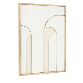 DKD Home Decor Cuadro Decorativo Moderno Scandi con Iluminación LED, MDF y PS, en Blanco y Natural, 100 x 75 cm (Set de 2)