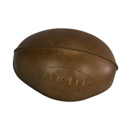 DKD Home Decor Balón Rugby Vintage Decoración Piel 19 x 19 x 29 cm (2 Unidades)