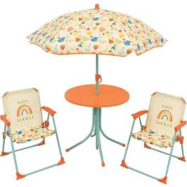 FUN HOUSE Fruity's Garden muebles - 1 mesa H.46 x ø46 cm, 2 sillas H.53xW.38.5xD.37.5 cm y 1 sombrilla H.125 x ø100 cm Precio: 70.50000023. SKU: B13ENCM7DA