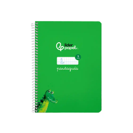 Liderpapel Cuaderno Espiral A5 Tapa Dura 80 Hojas 90gr Cuadro Pautado 5mm Color Verde