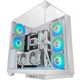Mars Gaming MC3GFW Caja Torre Gaming Blanca Triple Cristal Templado 2 Ventiladores ARGB Montaje Vertical GPU ATX USB-C