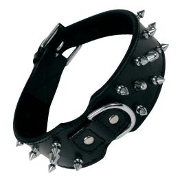 Gloria Collar Piel Negra 3 Filas Pinchos 65 cm Estilo Rock and Roll, Piel Doble Capa Reforzada, Adornos Huecos y Seguros Precio: 23.78999997. SKU: S6100733
