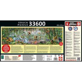 Educa Puzzle The Wild Life 33600 Piezas - Rompecabezas Gigante de 570 x 157 cm en Caja de Madera (a partir de 12 años)