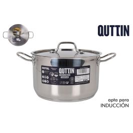 Quttin Olla Acero Inoxidable 24 cm 0.8 mm 6.5 L con Tapa (2 Unidades)