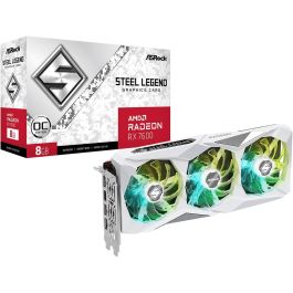 ASRock Radeon RX 7600 8GB GDDR6 Steel Legend OC white con 3 ventiladores