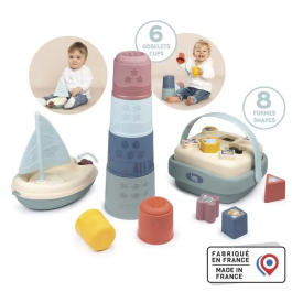 Smoby Caja Despertar y Baño 3032161401041 - 3 Juegos de Despertar para Bebés a Partir de 12 Meses, Fabricado en Francia