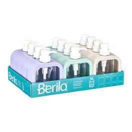 Berilo Dosificador de Plástico Surtido 300 ml en 3 Colores: Azul, Beige, Verde - PET/PP (12 Unidades)