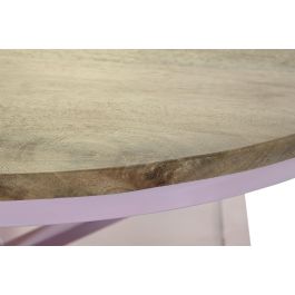 DKD Home Decor Mesa Shabby Rosa Palo 72 x 110 x 116 cm Madera Mango Hierro Estilo Industrial