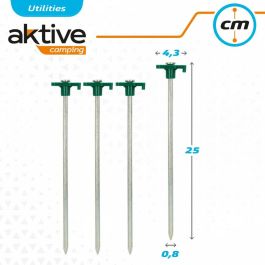 Piquetas para camping Aktive 25 cm 4 Piezas Ø 8 mm (24 Unidades) Piquetas para camping Aktive 25 cm 4 Piezas Ø 8 mm (24 Unidades)