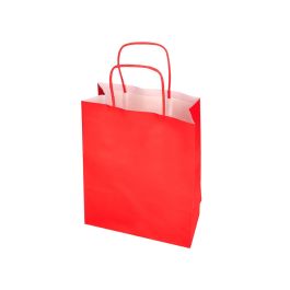 Bolsa Papel Q-Connect Celulosa Rojo L Con Asa Retorcida 320x400x14 mm 25 unidades