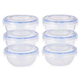 Set de Fiambreras Leknes 30502 Azul Transparente Plástico 800 ml 15,5 x 7,5 x 15,5 cm Hermético (8 Unidades)