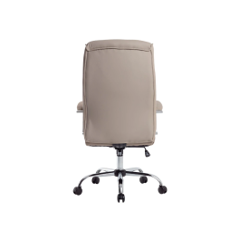 Q-connect Silla de Dirección Modo Na, Simil Piel, Base Metálica, Ruedas Premium, Color Gris, Altura Máx. 1220 mm