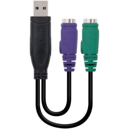 Adaptador PS/2 a USB NANOCABLE 10.03.0101 Negro 0,15 m Adaptador PS/2 a USB NANOCABLE 10.03.0101 Negro 0,15 m