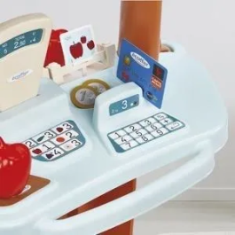 Ecoiffier Puesto de Mercado Eco-Responsable Vert Azur Juguete para Niños a Partir de 18 Meses con Accesorios y Balanza Fabricado en Francia