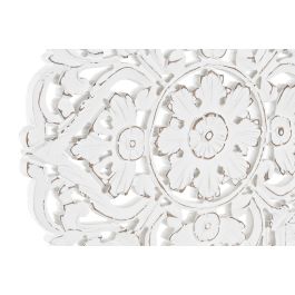 DKD Home Decor Mandala Blanco MDF 2 x 40 x 40 cm (4 Unidades) Decoración de Pared