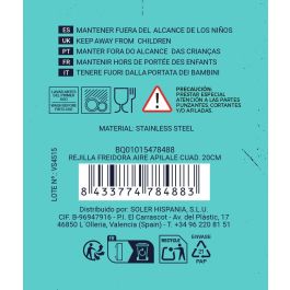 Inde Rejilla para Freidora de Aire Apilable Cuadrada 20 cm (12 Unidades) Inde Rejilla para Freidora de Aire Apilable Cuadrada 20 cm (12 Unidades)