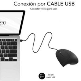 SUBBLIM GLIDE VERTICAL ERGO WIRED MOUSE BLACK