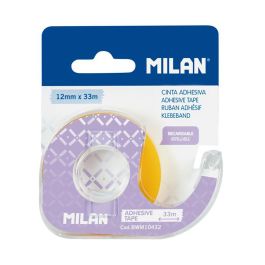 Blíster cinta adhesiva transparente 12mm x 33m con dispensador milan