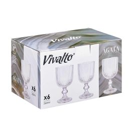 Copa Transparente Rayas 260ml Vivalto - Vidrio 8x14.4x8cm (24 Unidades) Copa Transparente Rayas 260ml Vivalto - Vidrio 8x14.4x8cm (24 Unidades)