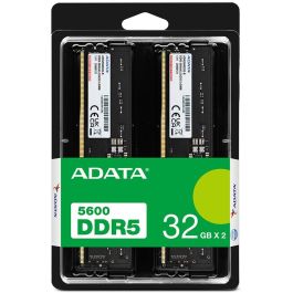 ADATA Memoria RAM DDR5 64 GB (2x 32 GB) 5600 MHz CL46 DIMM Dual-Kit Negro AD5U560032G-DT AMD EXPO para PC
