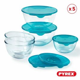 Pyrex PYR1738094919283 Juego de 5 Cuencos con Tapa: 1 de 0.5L, 2 de 1L y 2 de 2L