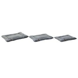 DKD Home Decor Cama Mascota Poliéster Gris Claro - Pack de 3 Camas - Medidas: 69 cm Largo x 86 cm Ancho x 7 cm Alto