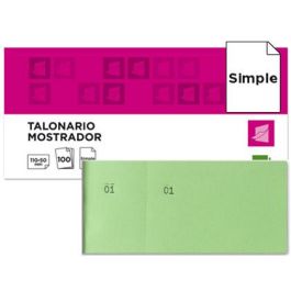 Talonario Liderpapel Mostrador 50x110 mm Tl12 Verde Con Matriz 20 unidades