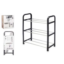 Zapatero Kipit 3 Alturas, 3 Barras, Metal - 44x19x3.5 cm (12 Unidades) Zapatero Kipit 3 Alturas, 3 Barras, Metal - 44x19x3.5 cm (12 Unidades)