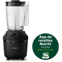 Philips HR2041/41 Licuadora Daily de Vaso 450W Negra, 1.9L, Tecnología ProBlend 4, Función Pulso, Accesorio Botella