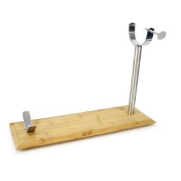 Quttin Jamonero de Bambú y Metal - 16,5 cm Ancho x 49 cm Largo x 2,3 cm Alto (4 Unidades)