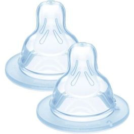 MAM Tetina Anatómica para Biberón de Silicona Flujo Rápido Nivel 3 Pack 2 Unidades Transparente Diseño Succión Natural Similar Seno