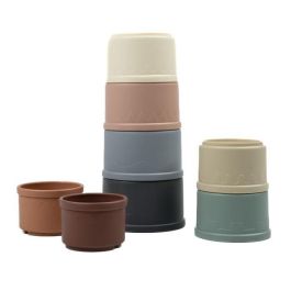 Thermobaby Juguetes de Baño Apilables Colores Vivos y Formas Divertidas para Bebés, Educativos, sin BPA, desde 10 Meses