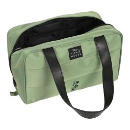 Safta Neceser Rectangular Minnie Mouse "Mint Shadow" Verde Militar para 3 años, 31x14x19 cm, Taslon Acolchado