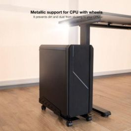 TOOQ SOPORTE METALICO PARA CPU DE SUELO CON RUEDAS BAJO